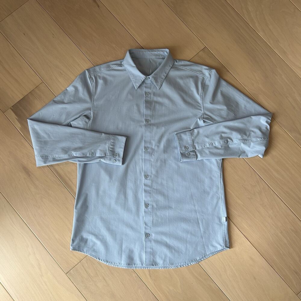 Lululemon Commission Button Up Blue Shirt Long Sleeve Men's Medium